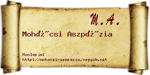 Mohácsi Aszpázia névjegykártya